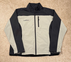Free Tech Technical Fleece Lined Colorblock Softshell Jacket Gray & Black Large